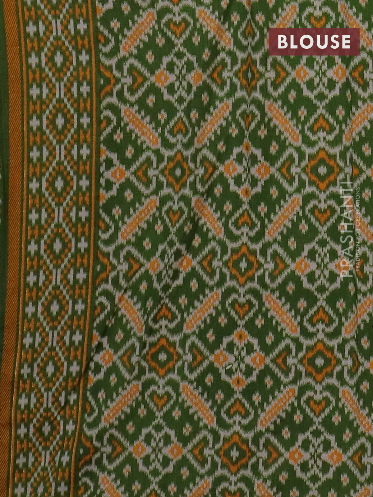 Semi patola saree wine shade and green with allover wevy weaves and simple border - Image 4