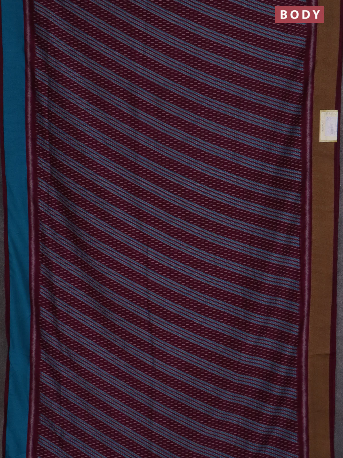 Semi patola saree wine shade with allover prints and woven border - Image 2