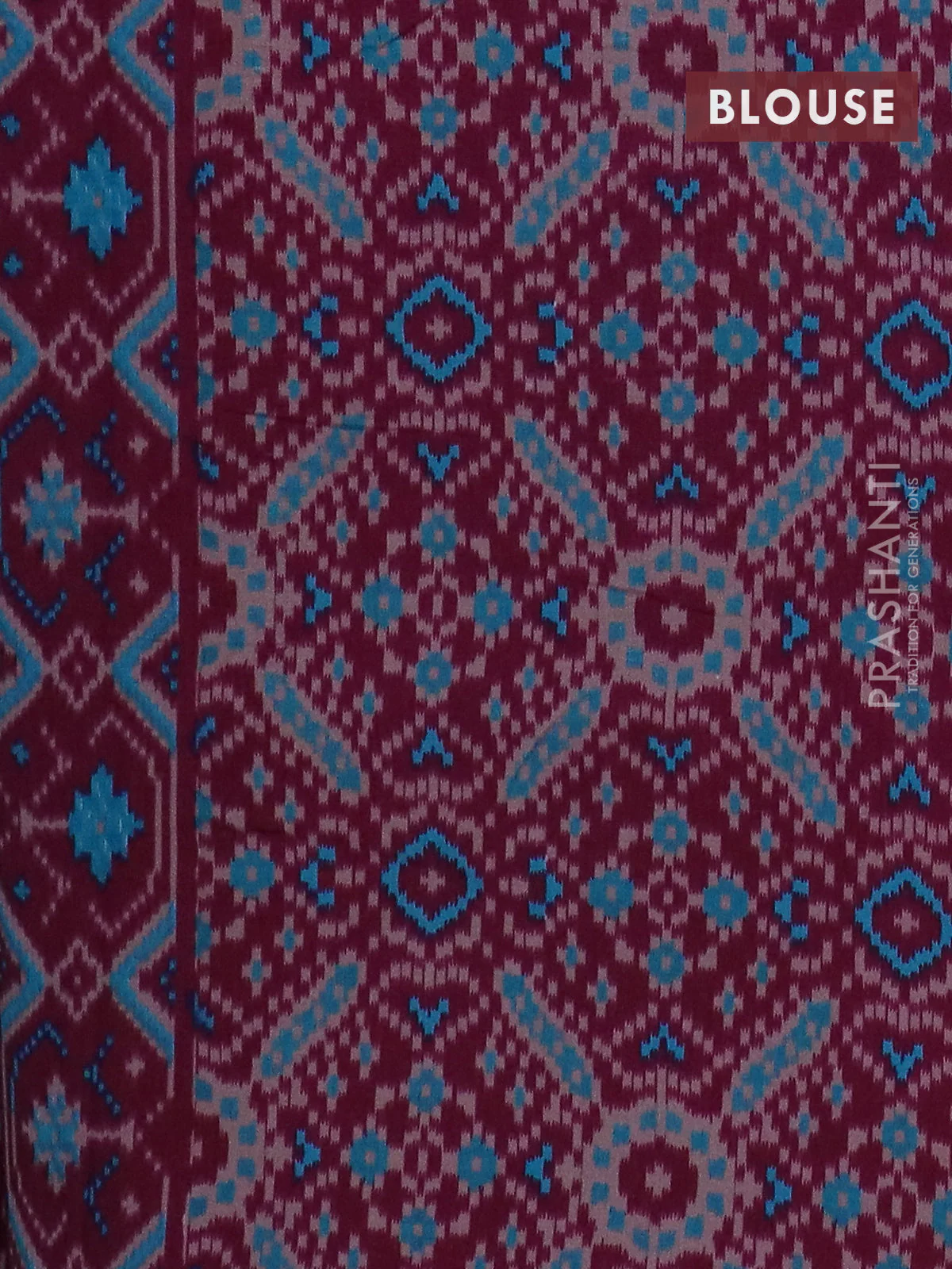 Semi patola saree wine shade with allover prints and woven border - Image 4