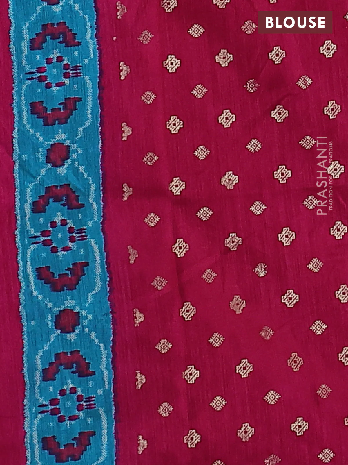 Semi pochampally silk saree mauve pink and pink with allover ikat weaves and zari woven border - Image 3