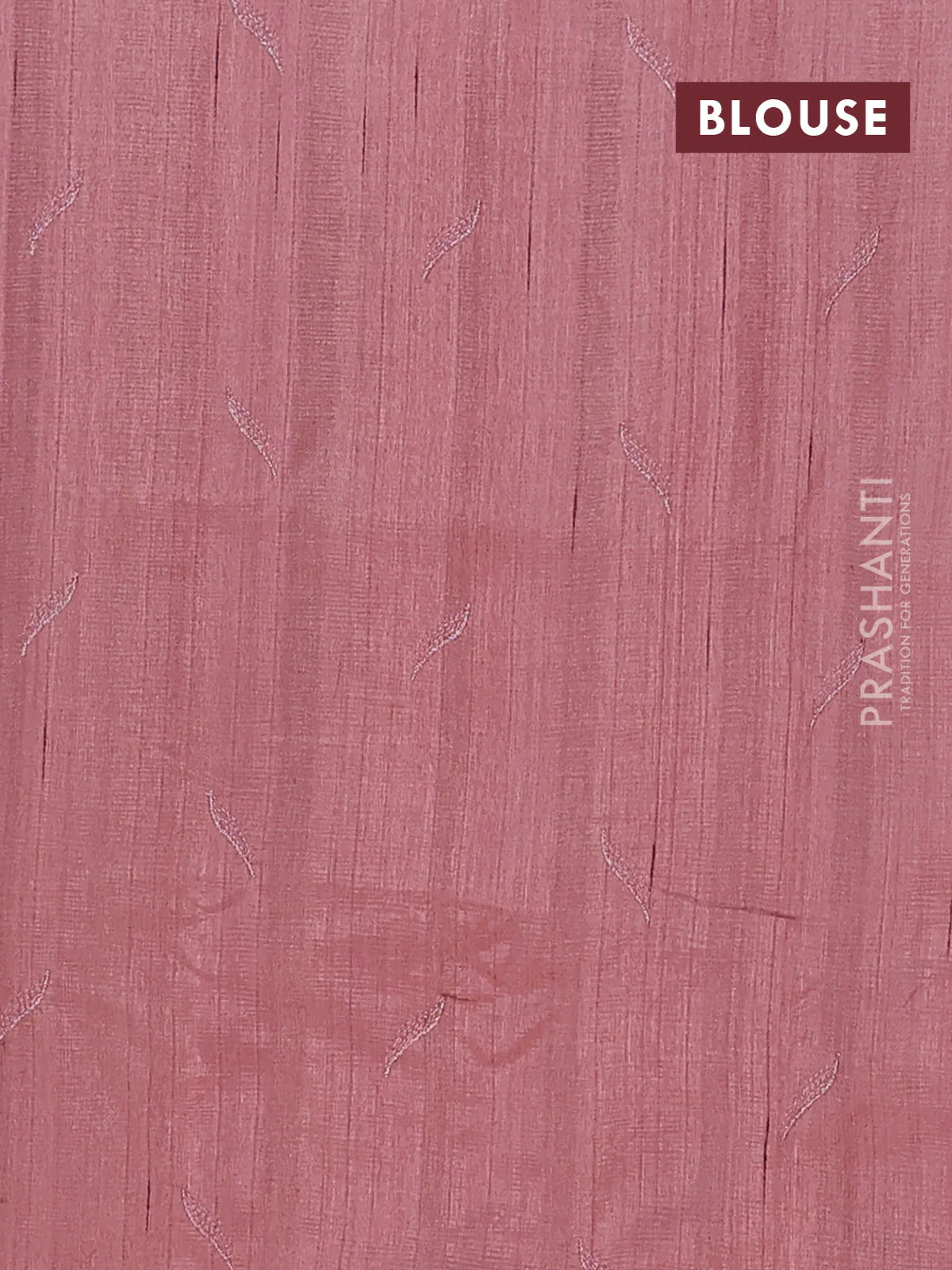 Semi raw silk saree brown with embroidery buttas and leaf embroidery border - Image 4