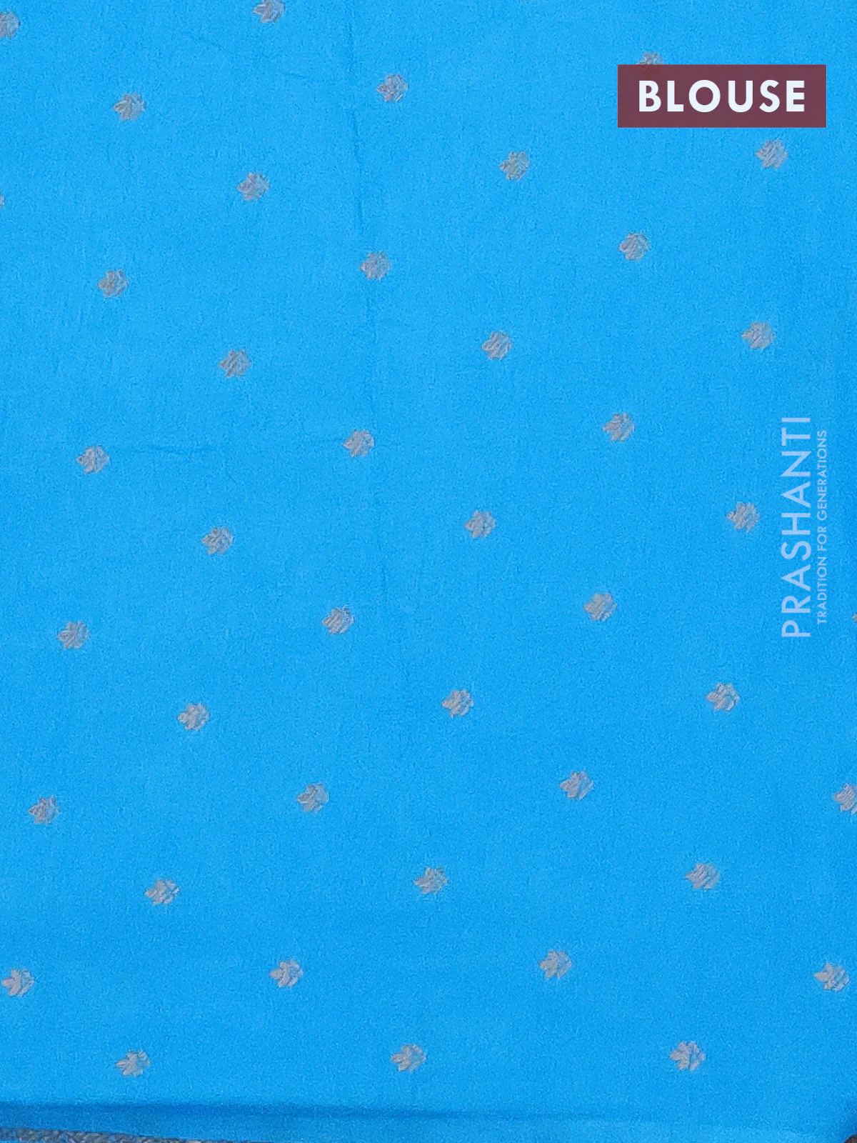 Semi raw silk saree cs blue with zari weaves & elephant buttas and elephant design zari woven border - Image 4