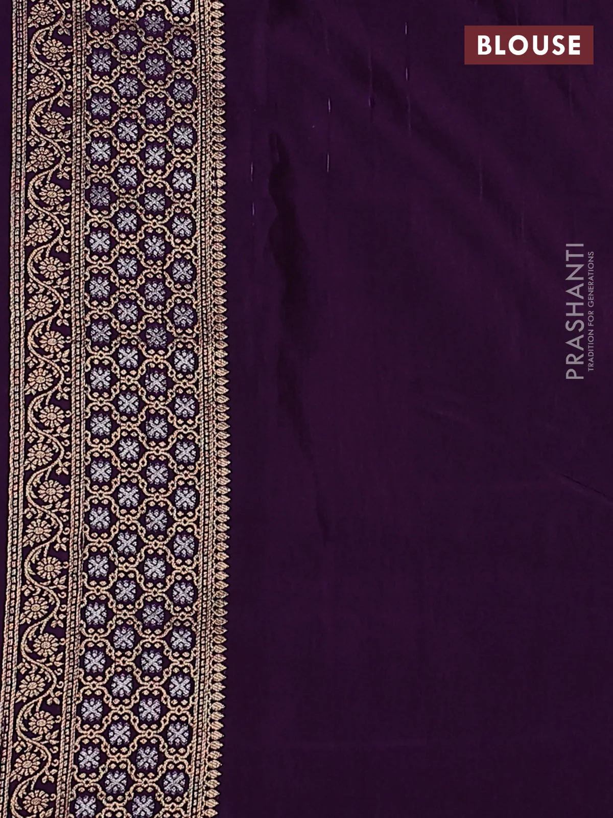Semi raw silk saree lavender shade and purple with silver & gold zari woven buttas and zari woven border - Image 3