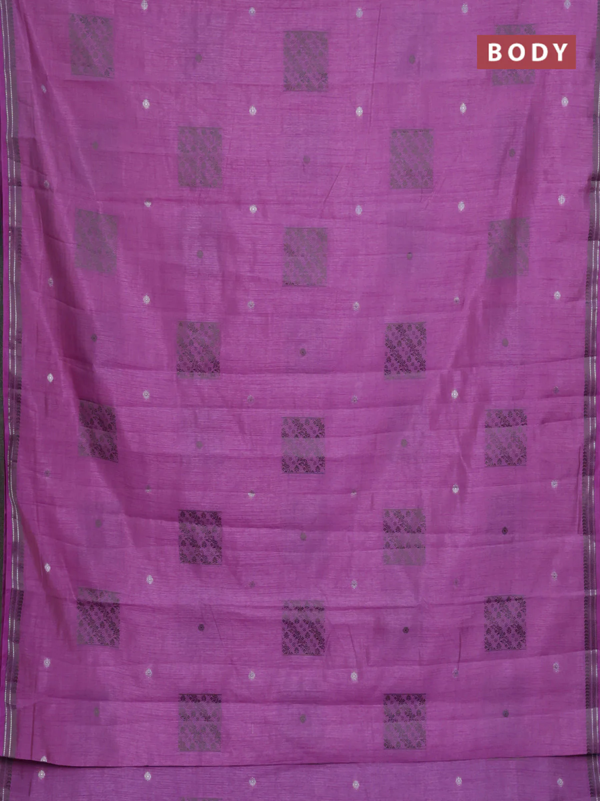 Semi raw silk saree lavender shade with thread & zari woven buttas and woven border - Image 2