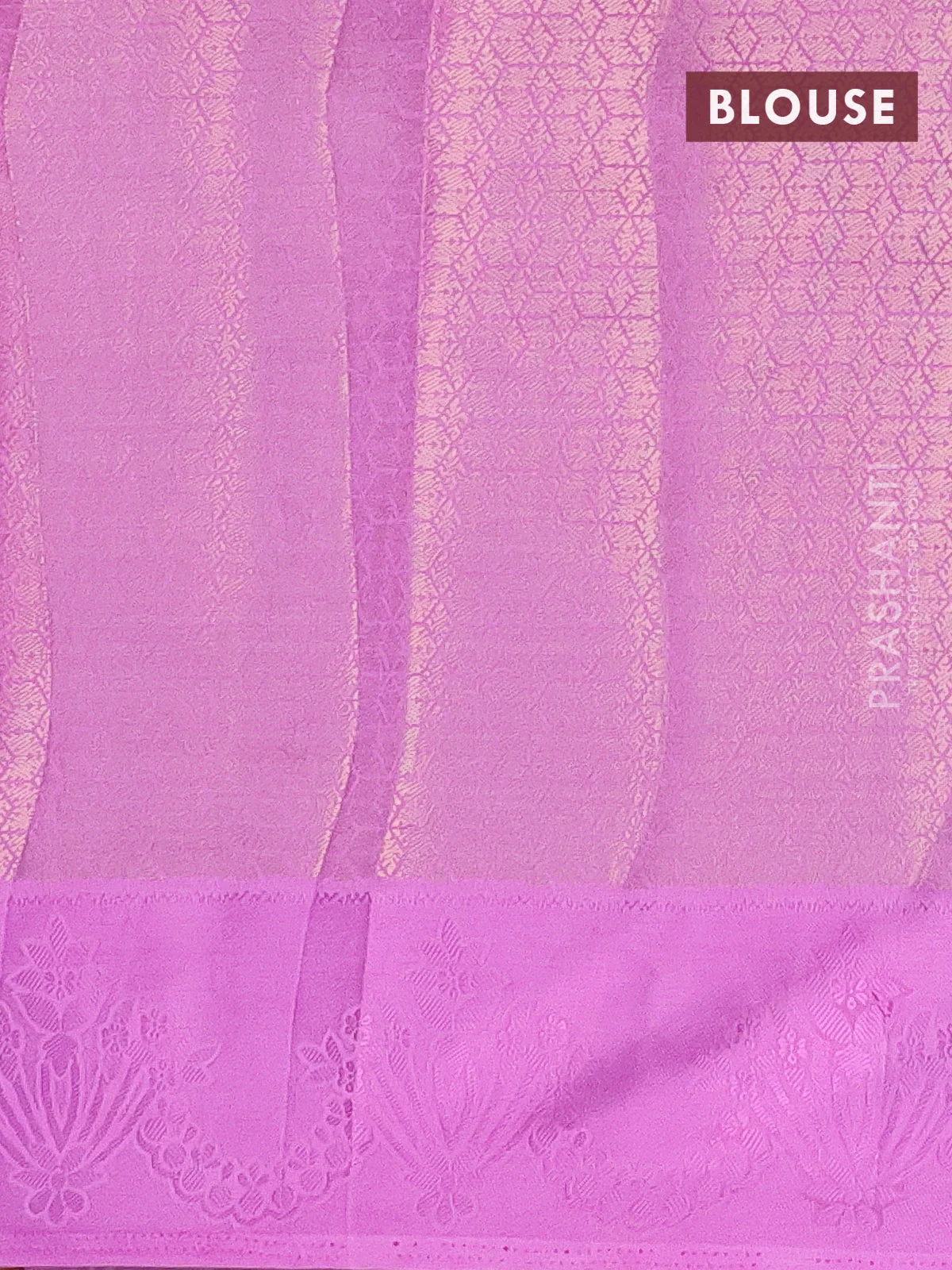 Semi raw silk saree lavender with allover zari weaves and simple border - Image 4