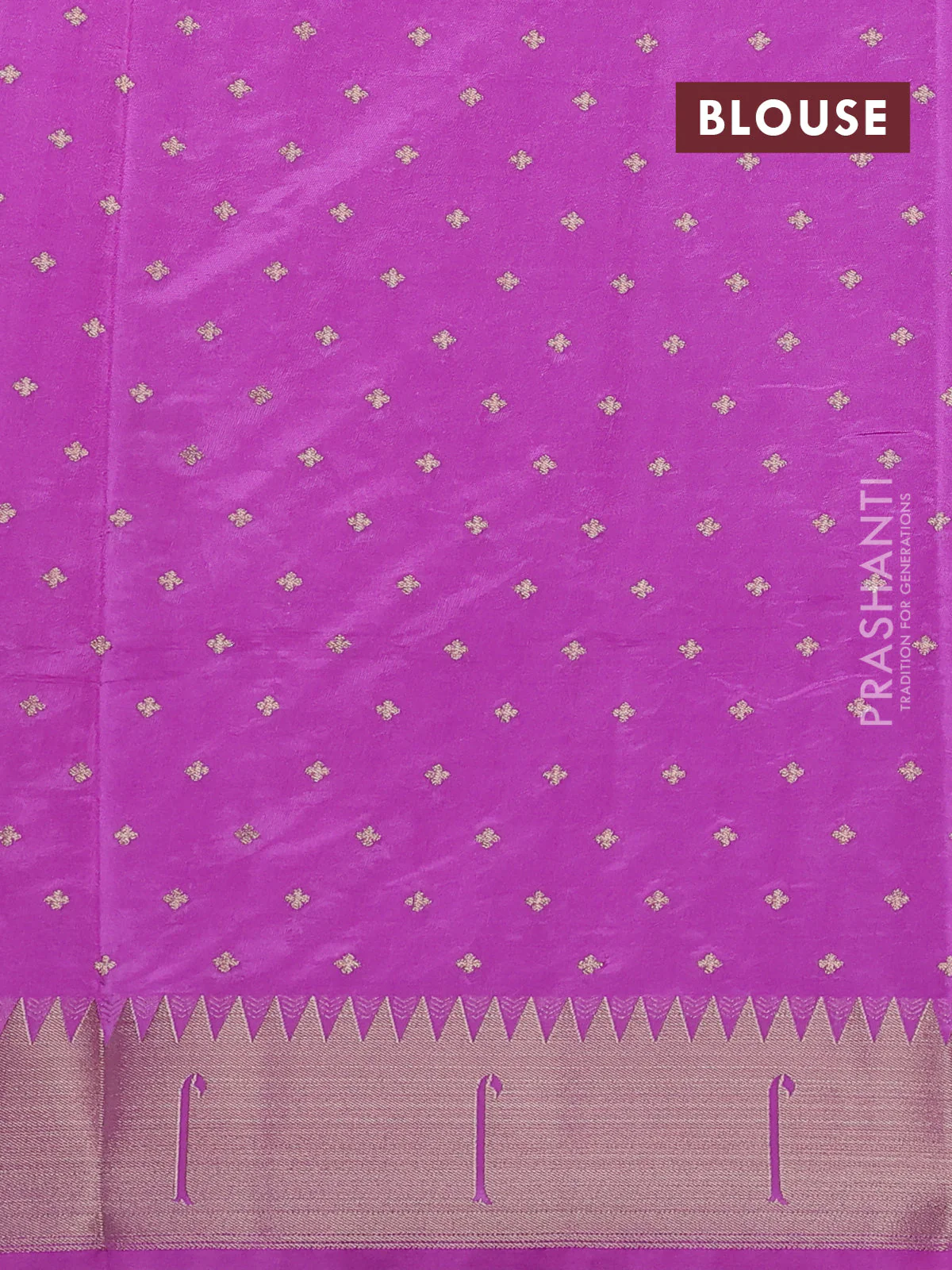 Semi raw silk saree lavender with allover zari woven buttas and pichwai design pallu - Image 3