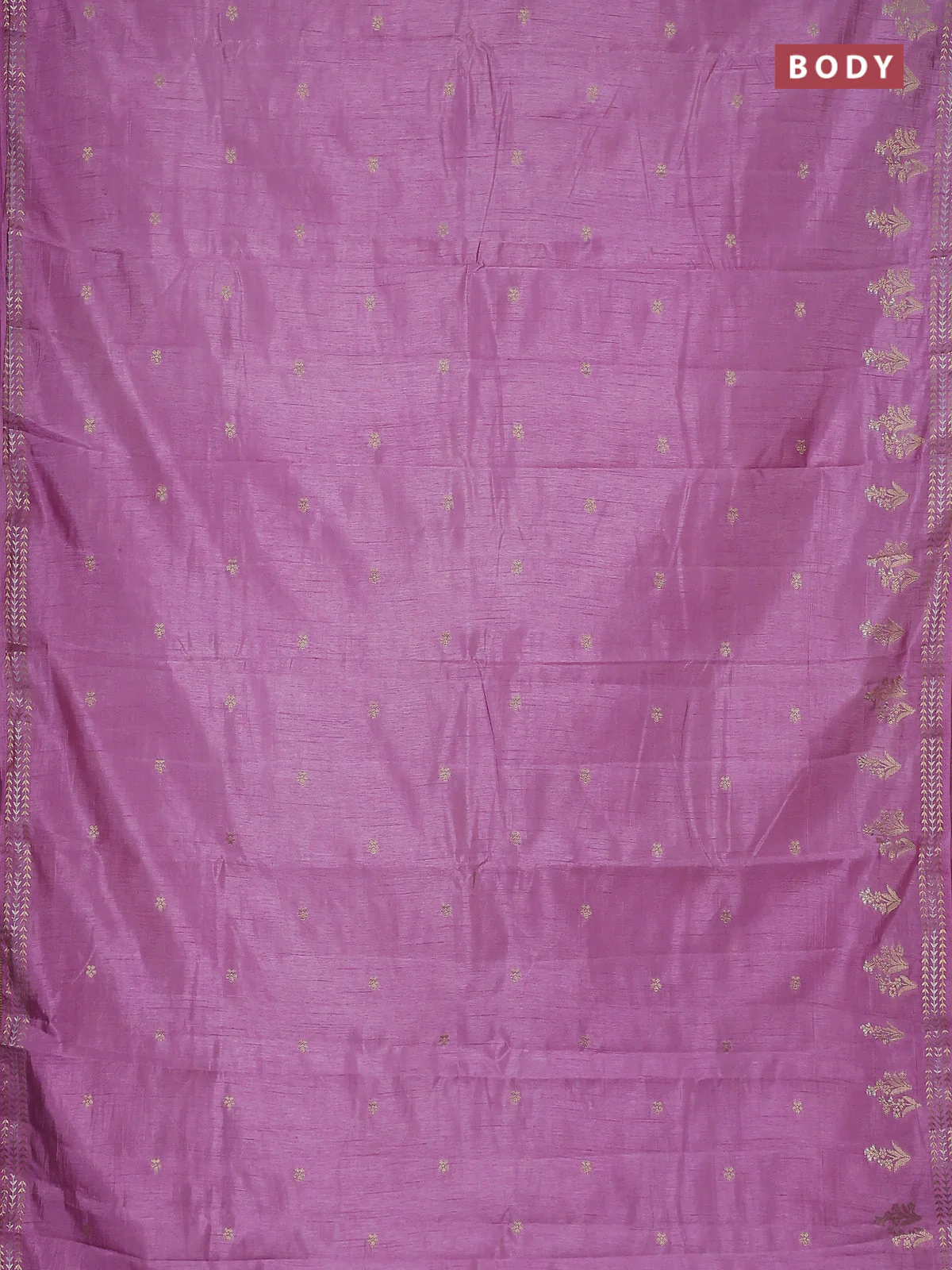 Semi raw silk saree lavender with zari woven buttas and zari woven border - Image 2