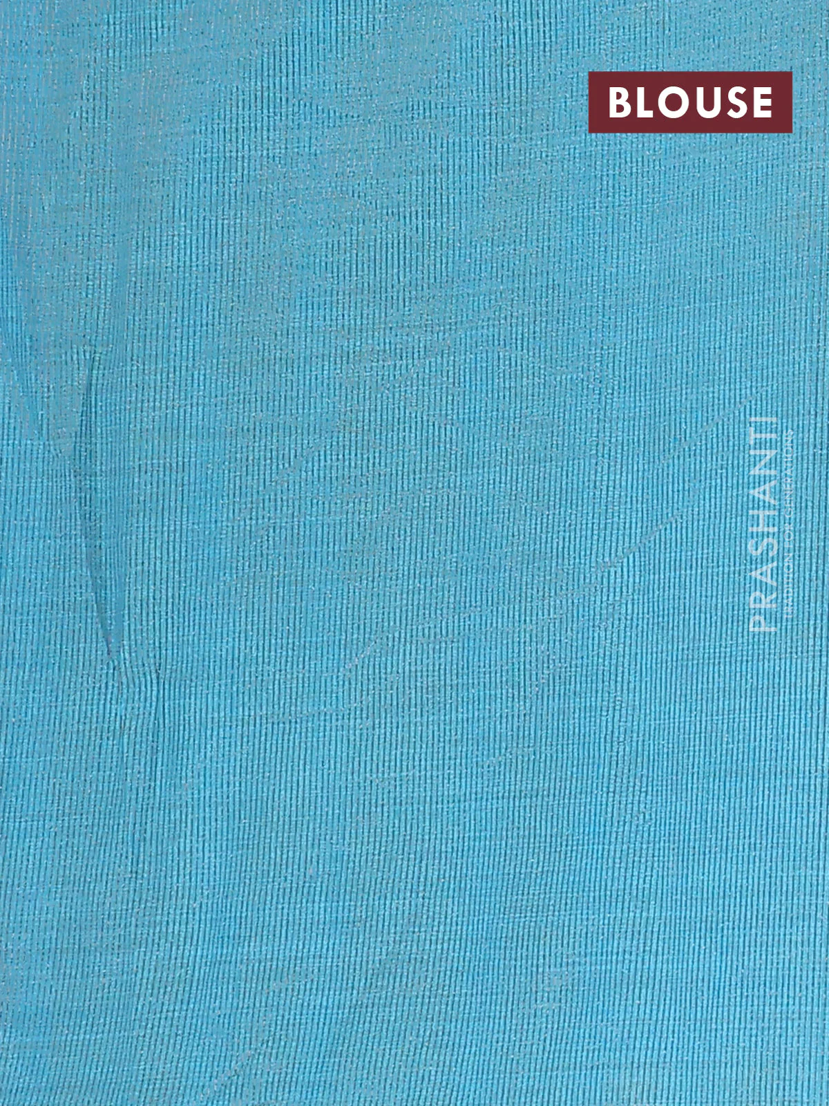 Semi raw silk saree light blue with zari woven buttas and zari woven border - Image 4