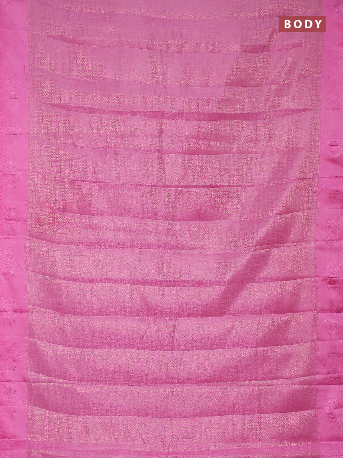 Semi raw silk saree light pink with allover zari weaves and simple border - Image 2