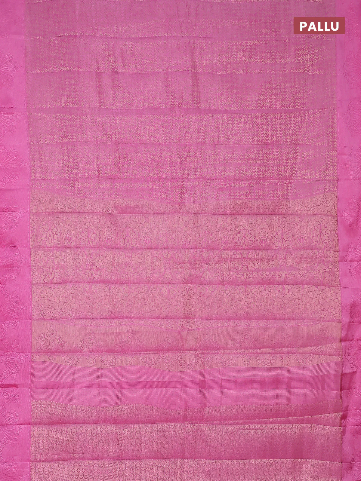 Semi raw silk saree light pink with allover zari weaves and simple border - Image 3