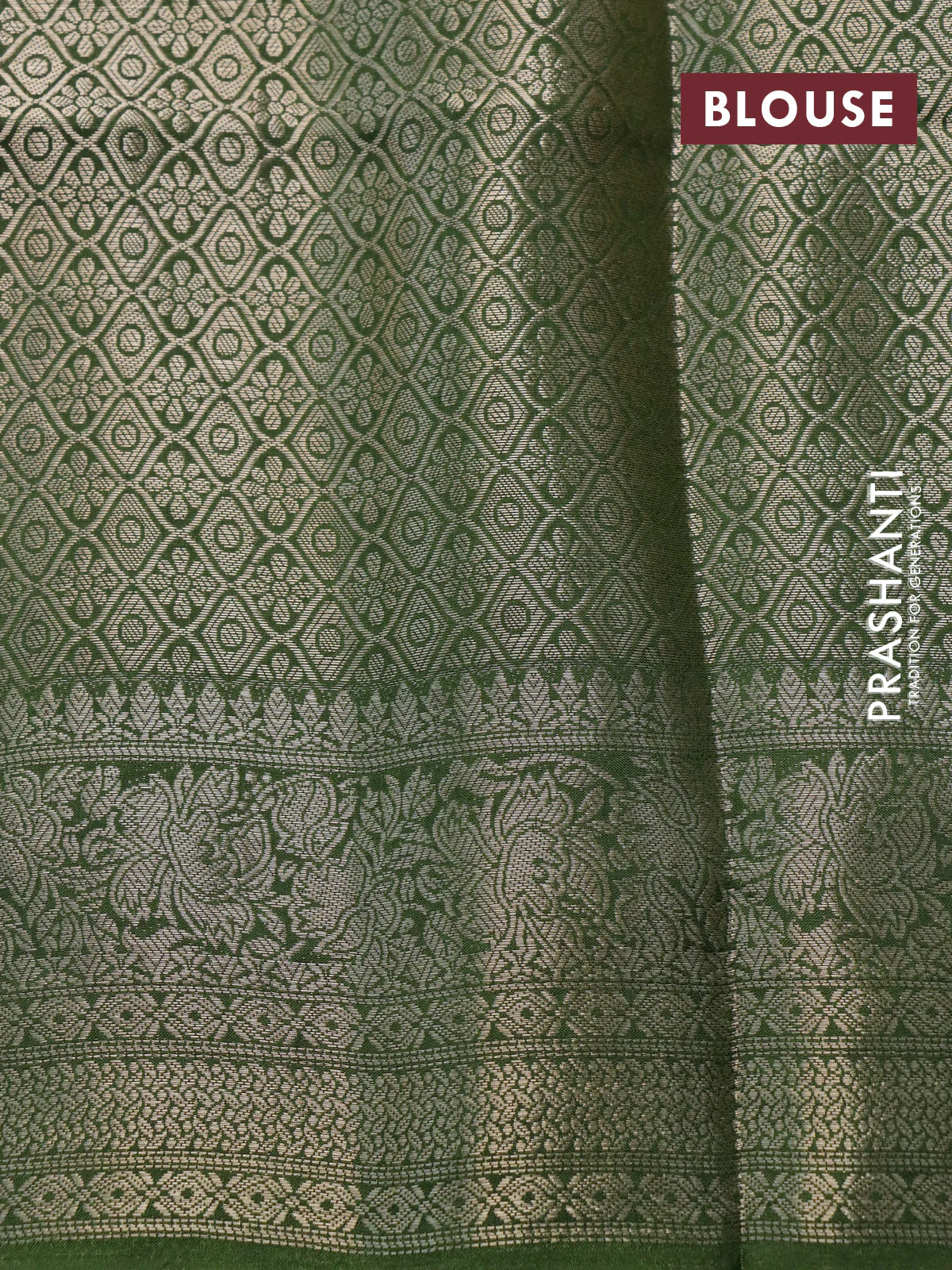 Semi raw silk saree lime shade and green with allover zari weaves & floral digital prints and zari woven border - Image 4