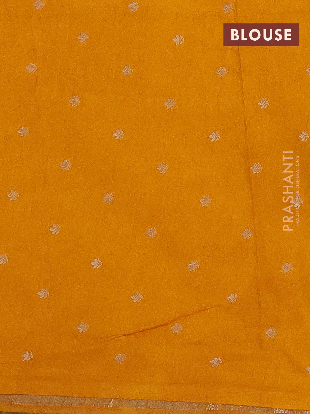 Semi raw silk saree mango yellow with zari weaves & elephant buttas and elephant design zari woven border - Image 4