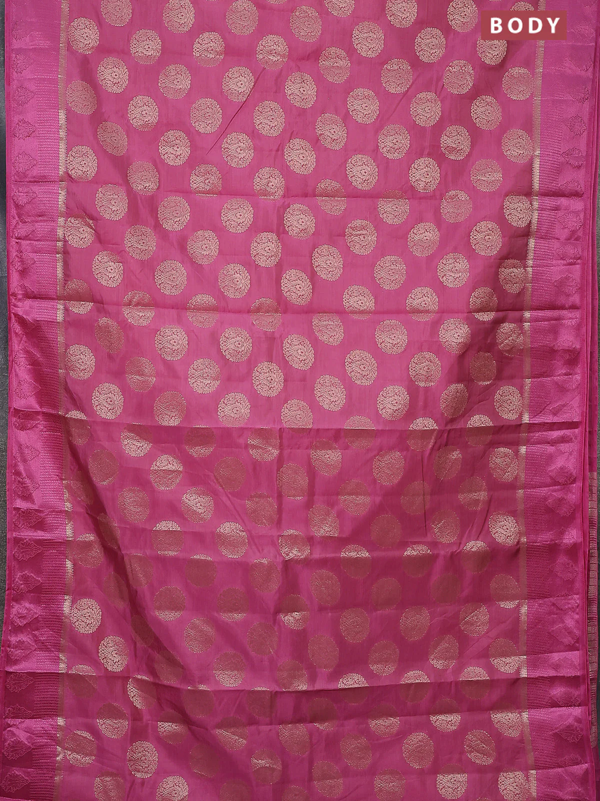 Semi raw silk saree mauve pink with zari woven buttas and zari woven simple border - Image 2