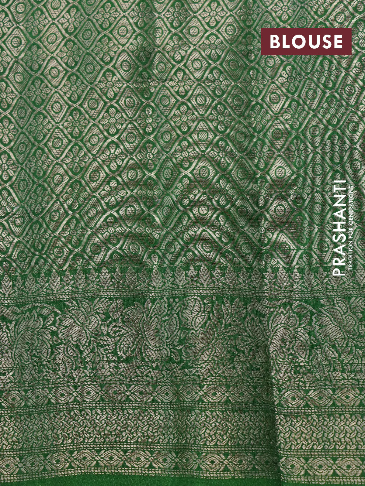 Semi raw silk saree pale yellow and lime green with allover zari weaves & floral digital prints and zari woven border - Image 4