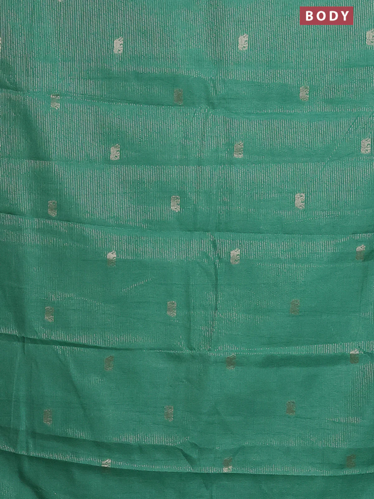 Semi raw silk saree pastel green with zari weaves & elephant buttas and elephant design zari woven border - Image 2