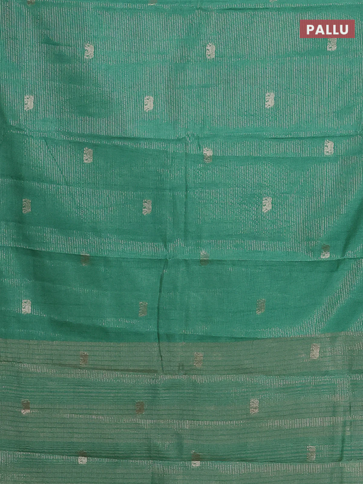 Semi raw silk saree pastel green with zari weaves & elephant buttas and elephant design zari woven border - Image 3