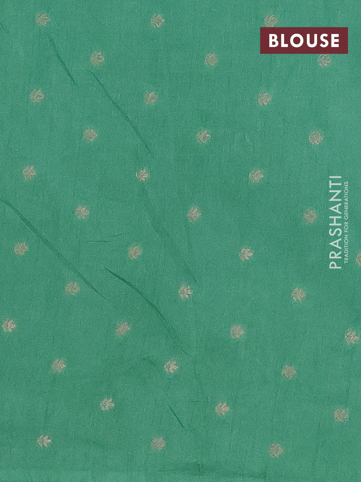 Semi raw silk saree pastel green with zari weaves & elephant buttas and elephant design zari woven border - Image 4
