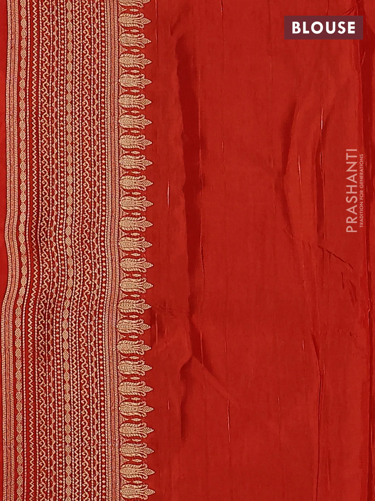 Semi raw silk saree pink and orange with silver & gold flower zari woven buttas and zari woven border - Image 3