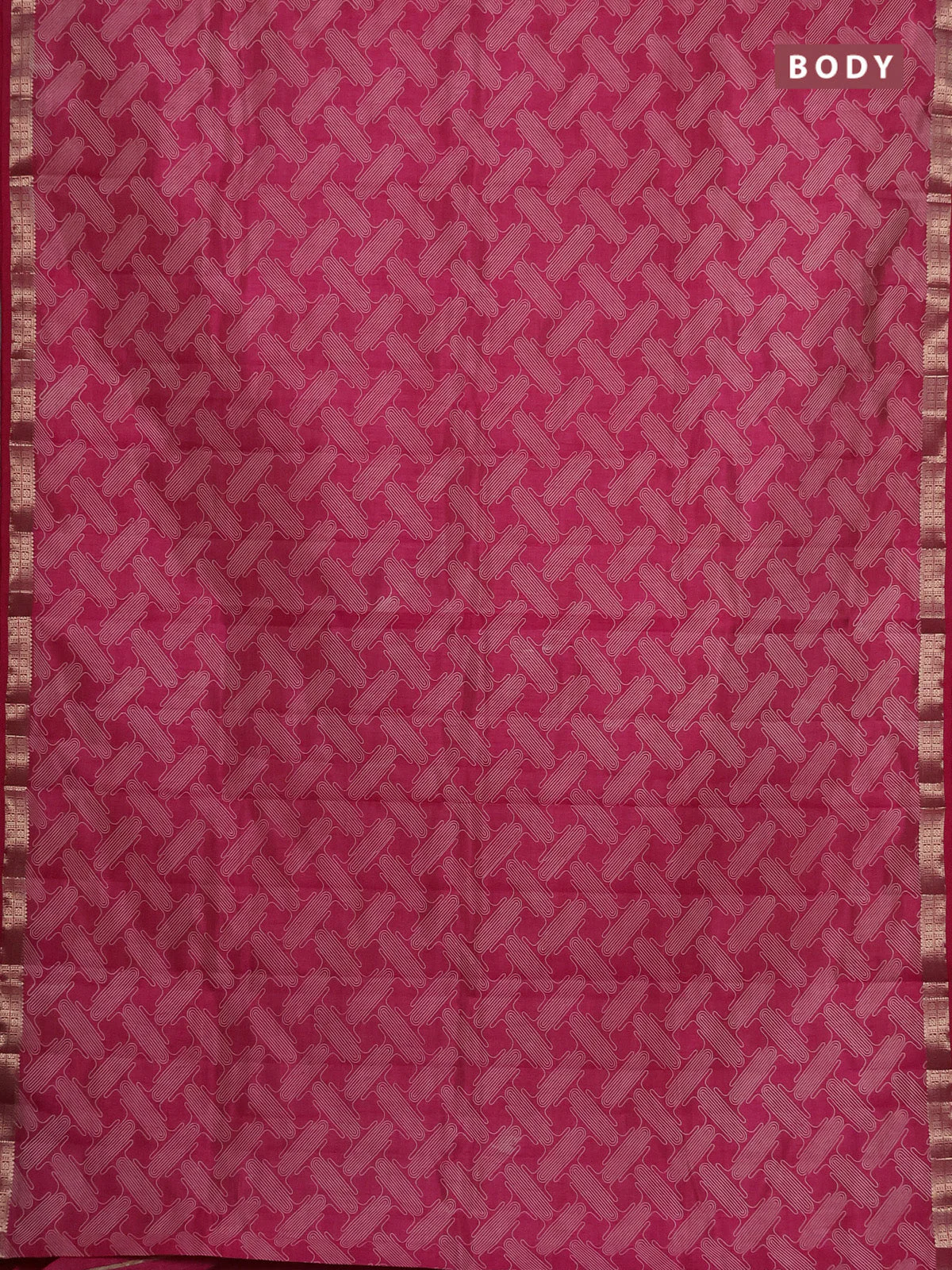 Semi raw silk saree pink with allover geometric prints and zari woven border - Image 2