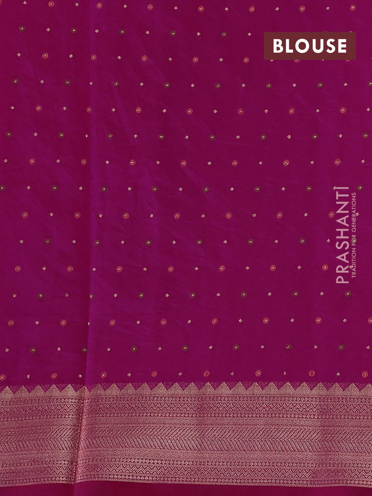 Semi raw silk saree pink with allover zari woven buttas and zari woven border - Image 3