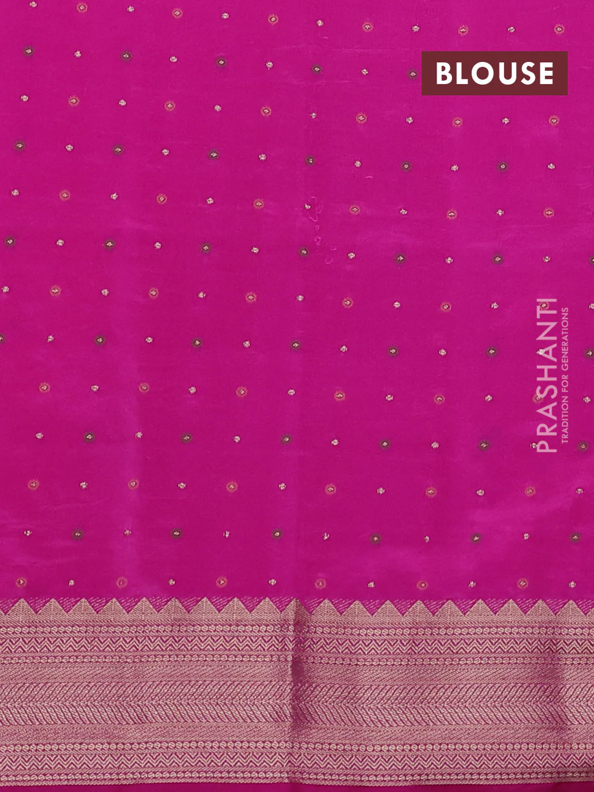 Semi raw silk saree pink with allover zari woven buttas and zari woven border - Image 3