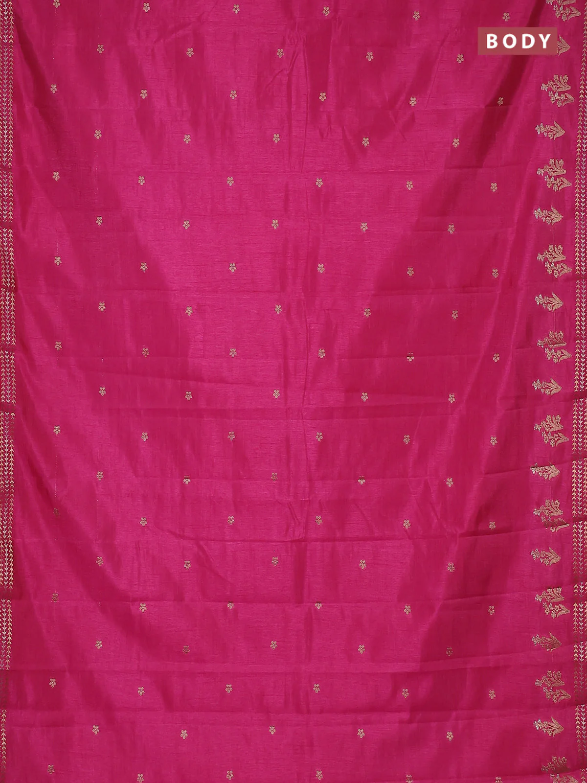 Semi raw silk saree pink with zari woven buttas and zari woven border - Image 2