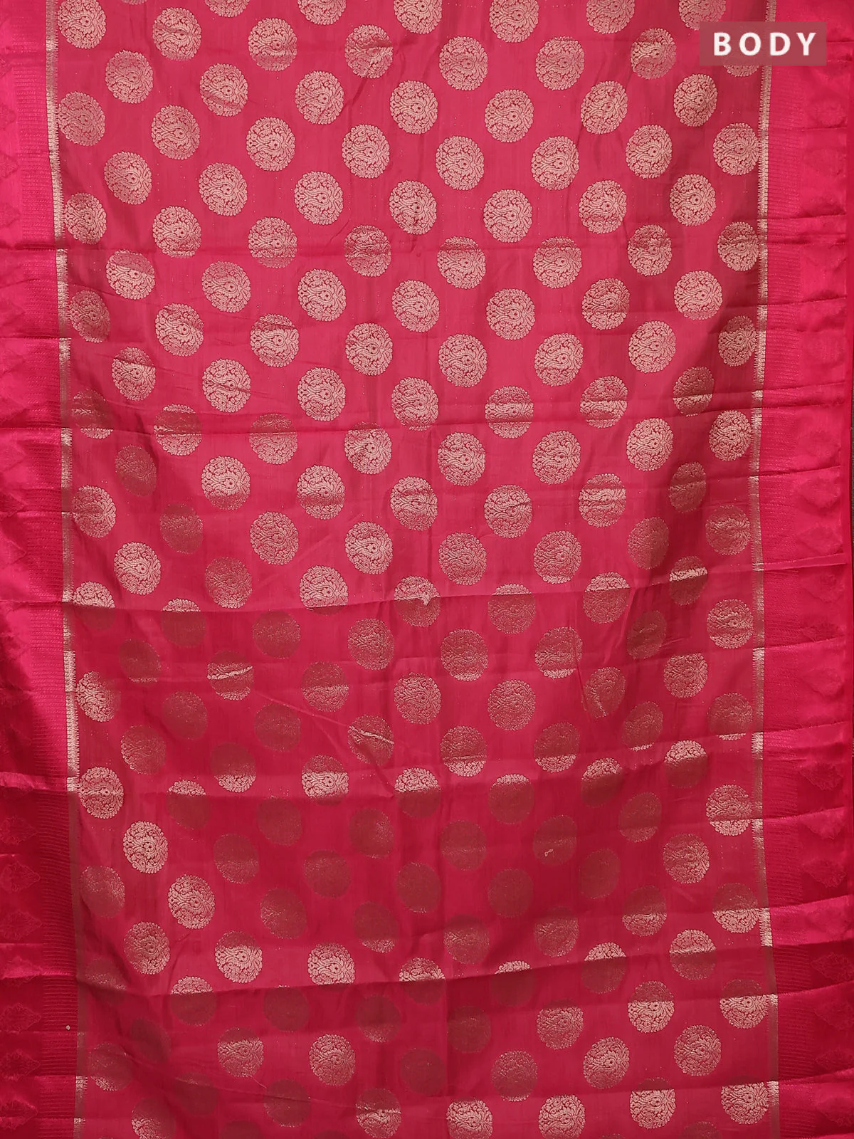 Semi raw silk saree pink with zari woven buttas and zari woven simple border - Image 2