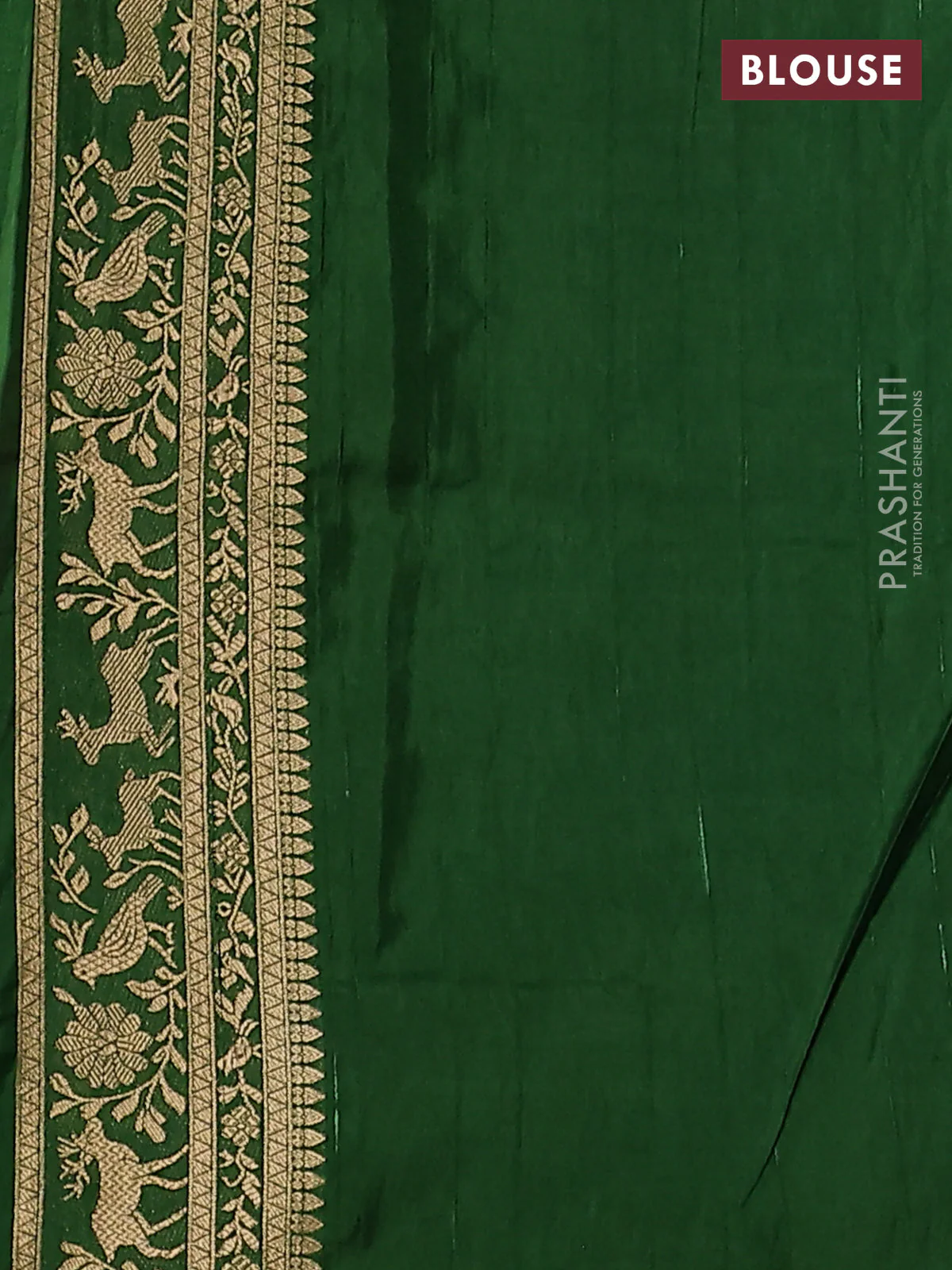 Semi raw silk saree purple and sap green with zari woven buttas and zari woven border - Image 3