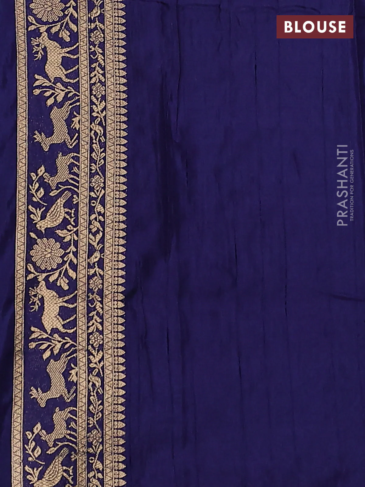 Semi raw silk saree teal blue and navy blue with zari woven buttas and zari woven border - Image 3