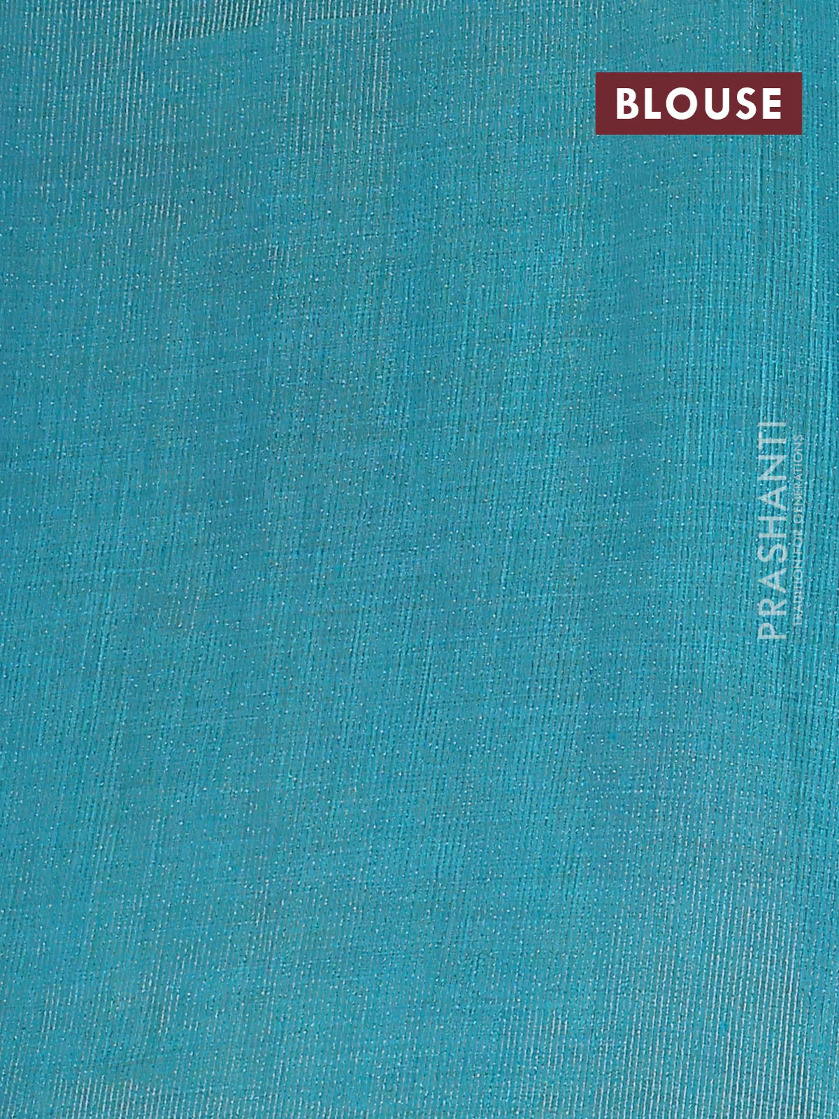 Semi raw silk saree teal blue with zari woven buttas and zari woven border - Image 4