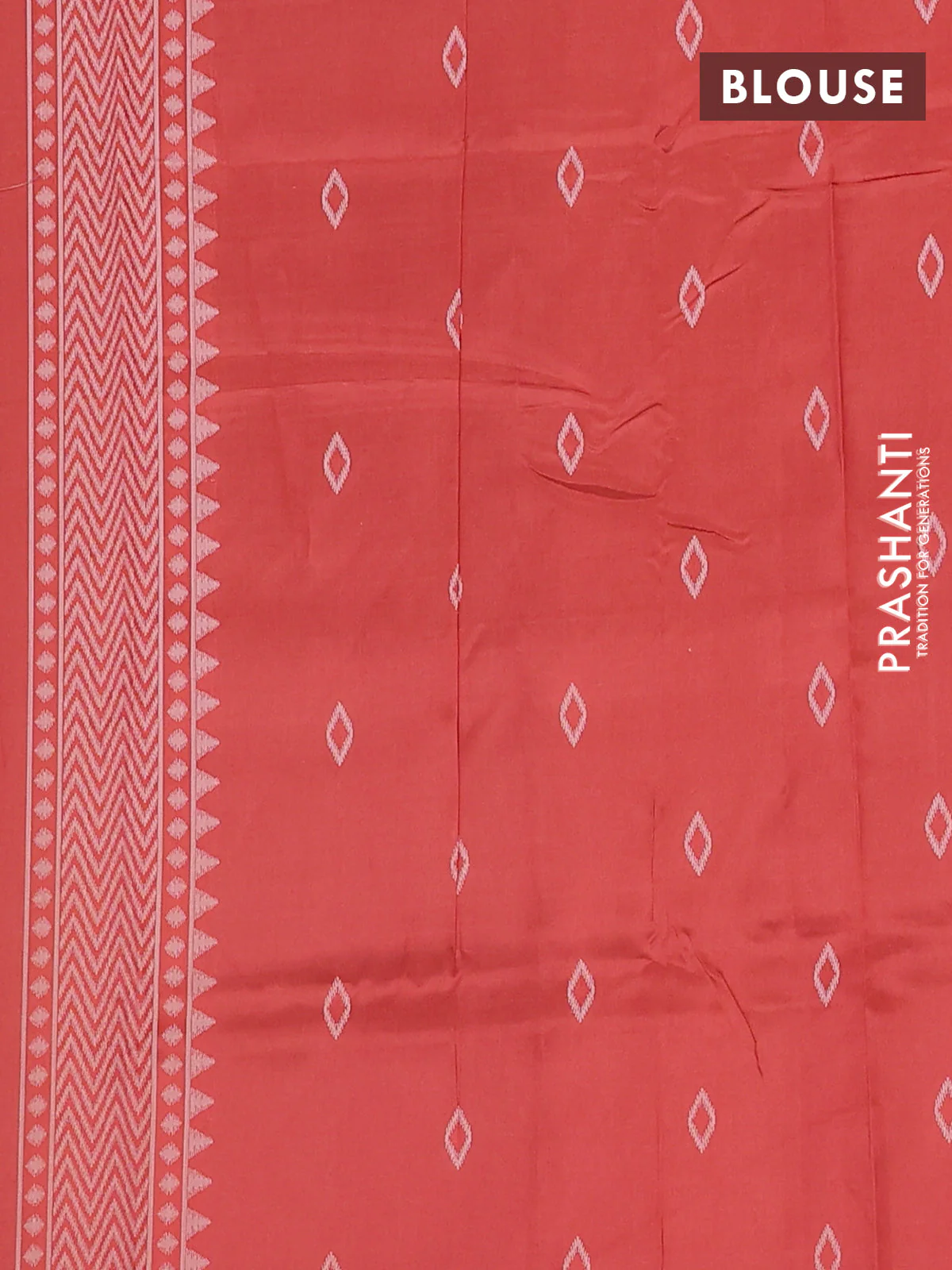 Semi sambalpuri silk saree black and rustic orange with allover ikat weaves and thread woven border - Image 4