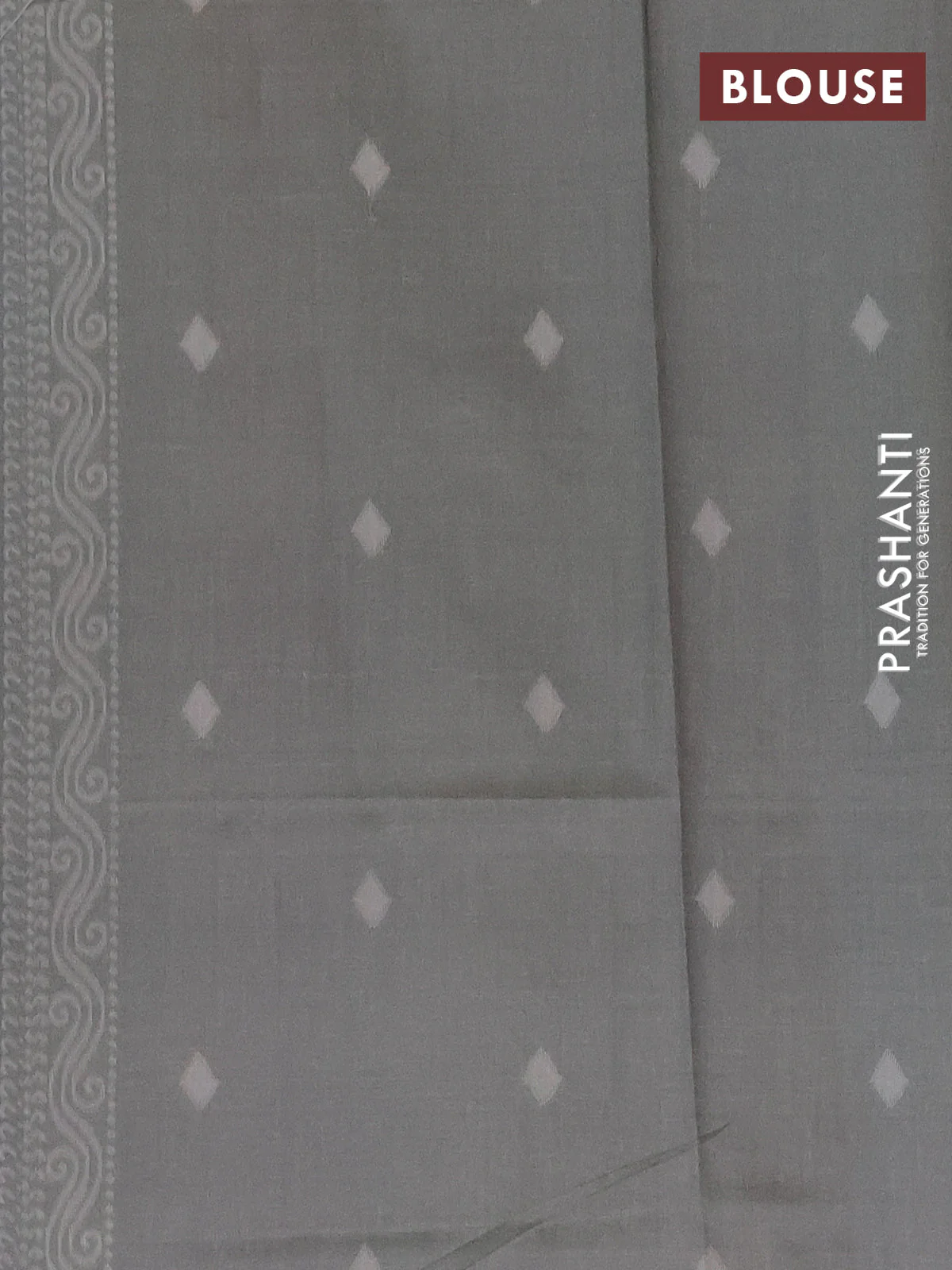 Semi sambalpuri silk saree brown and grey with allover ikat buttas and thread woven border - Image 4