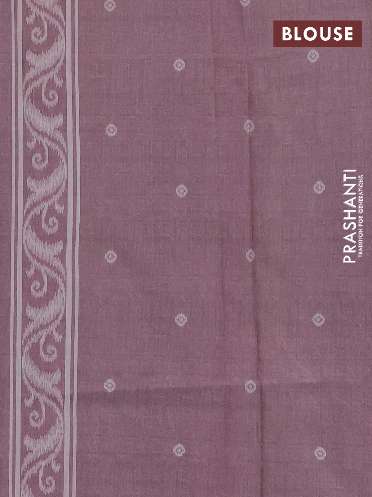 Semi sambalpuri silk saree dark blue and pastel brown with allover ikat buttas and thread woven border - Image 4