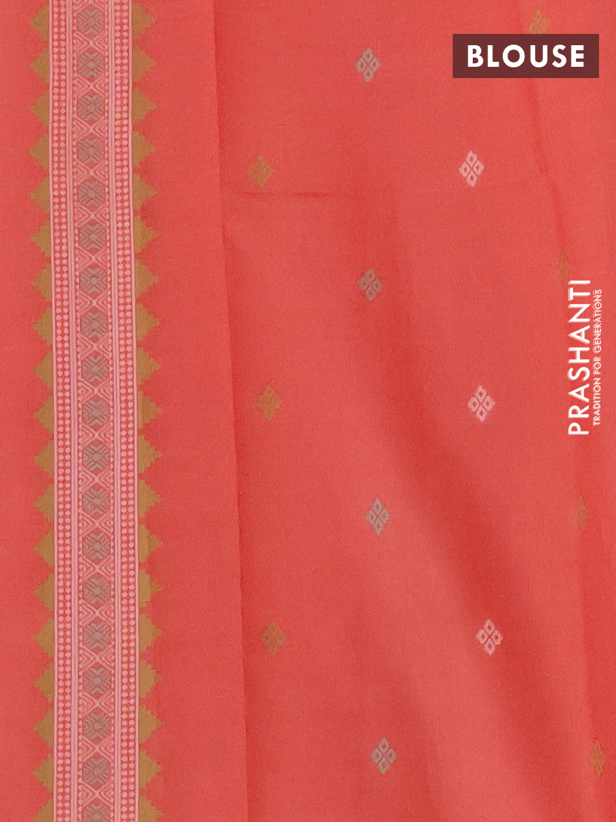 Semi sambalpuri silk saree dark grey and rust shade with allover ikat buttas and thread woven border - Image 4