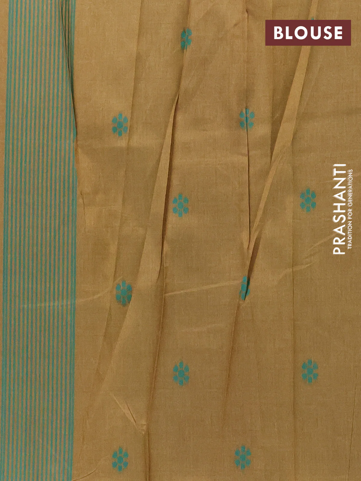 Semi sambalpuri silk saree dark mustard and teal green with allover ikat butta weaves and thread woven border - Image 4