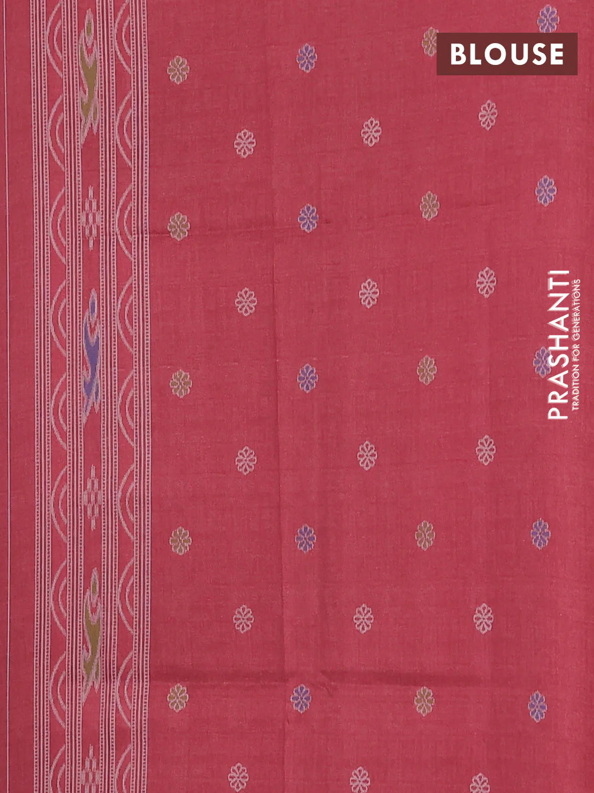 Semi sambalpuri silk saree green and maroon with allover warli ikat weaves and thread woven border - Image 4