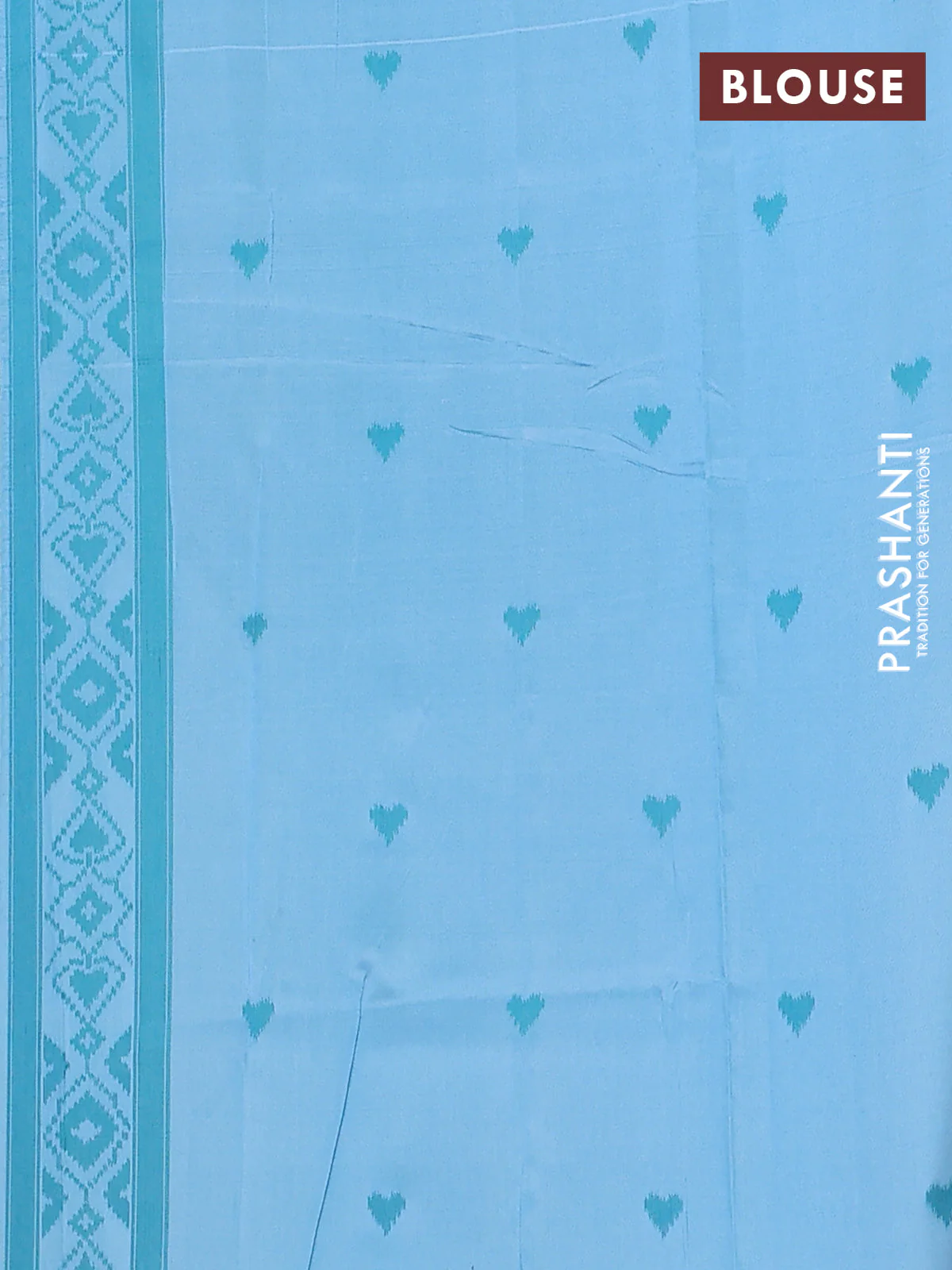 Semi sambalpuri silk saree lime yellow and light blue with allover ikat weaves and thread woven border - Image 4