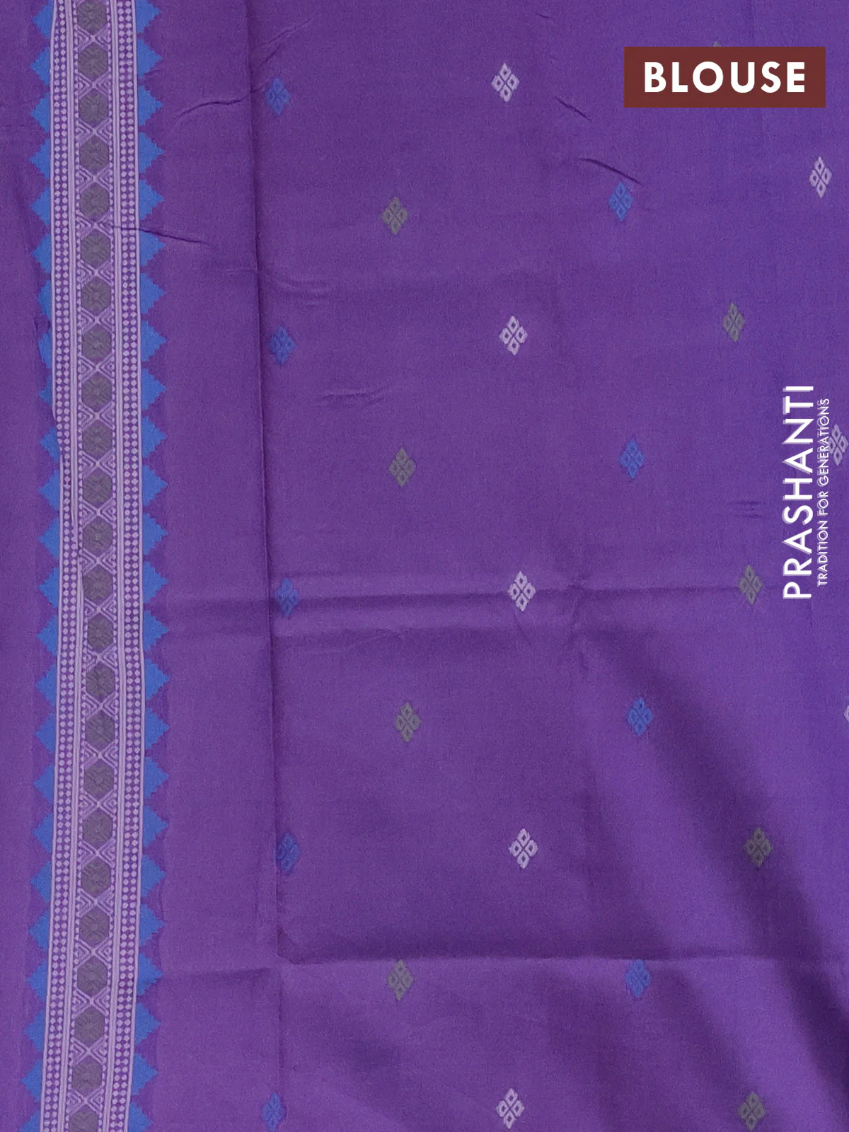 Semi sambalpuri silk saree mustard yellow and violet with allover ikat buttas and thread woven border - Image 4