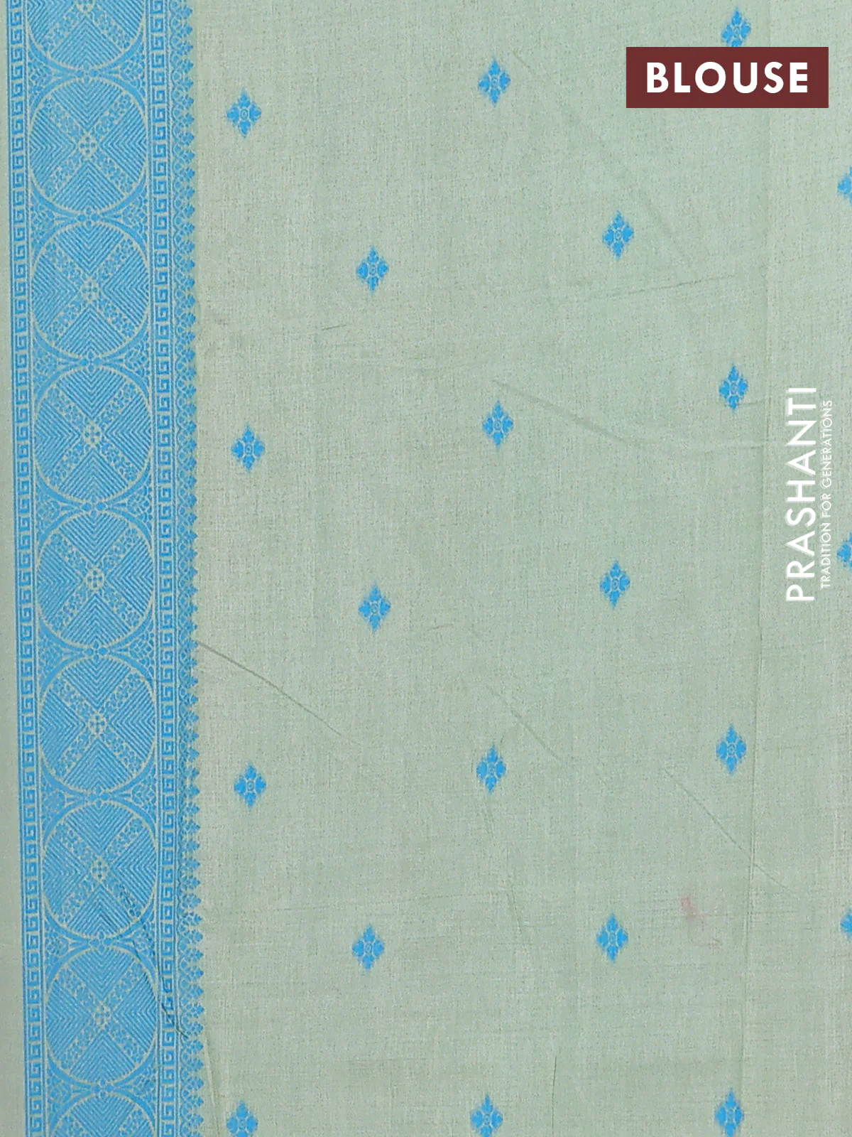 Semi sambalpuri silk saree pastel pink and pastel green with allover thread & zari weaves and thread woven border - Image 4