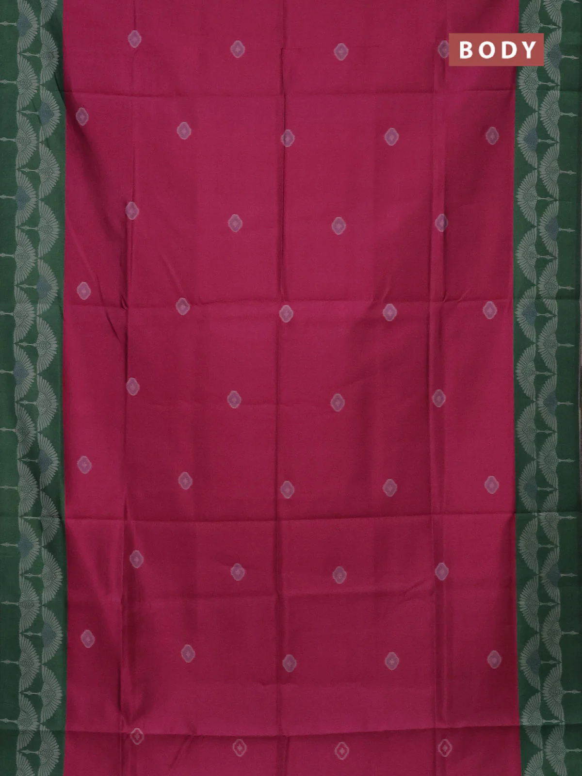 Semi sambalpuri silk saree pink and green with ikat buttas and thread woven border - Image 2