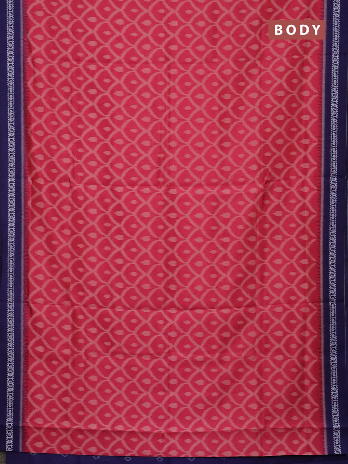 Semi sambalpuri silk saree pink and violet with allover ikat weaves and thread woven border - Image 2