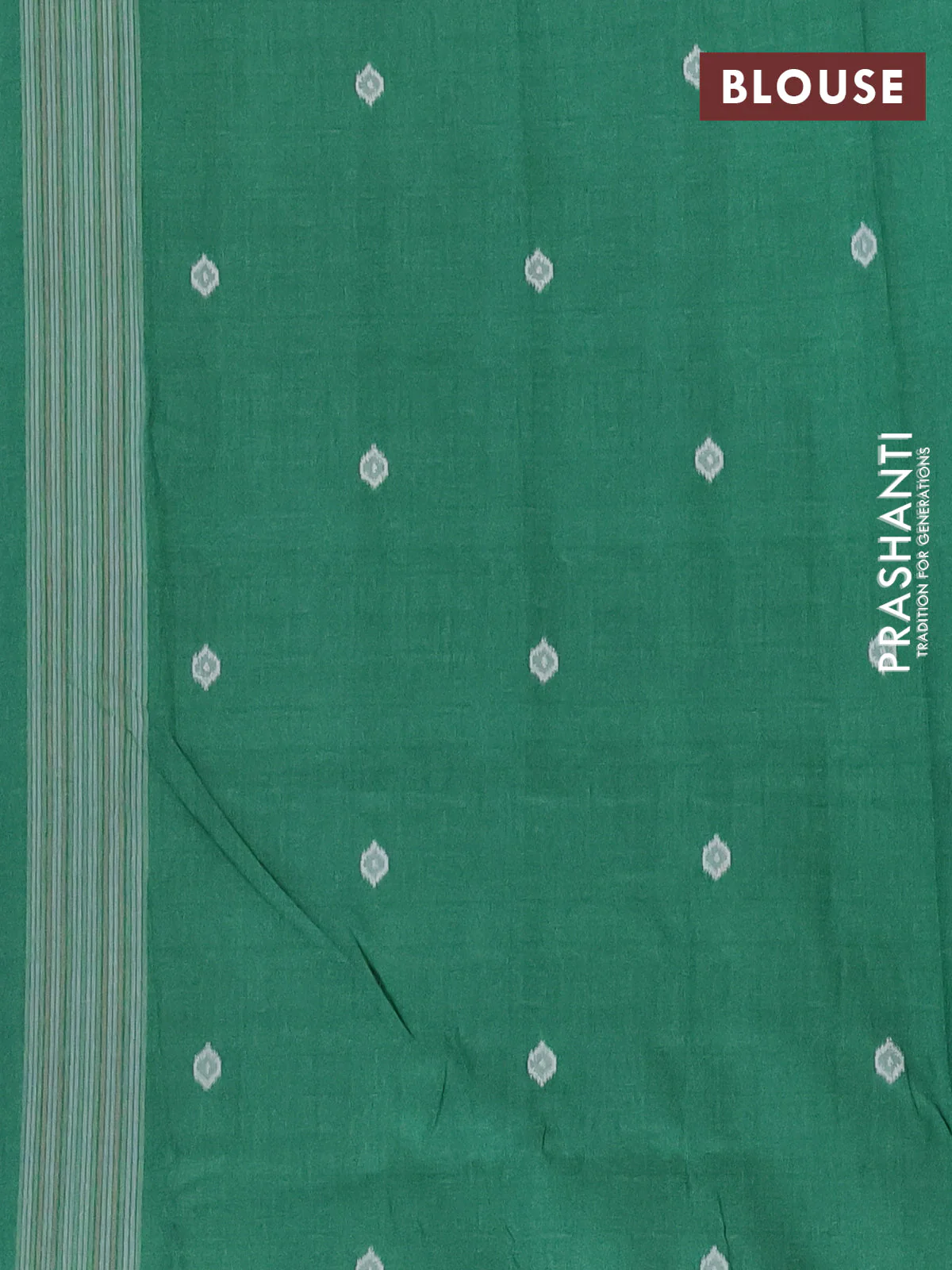 Semi sambalpuri silk saree purple and green with allover ikat buttas and thread woven border - Image 4
