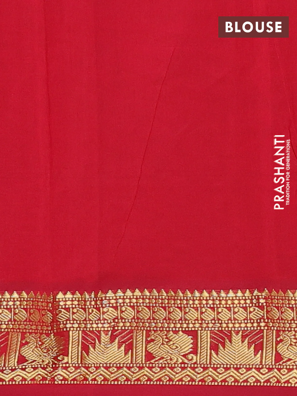 Semi silk cotton saree dual shade of green shade and red with plain body and temple & annam zari woven border - Image 4