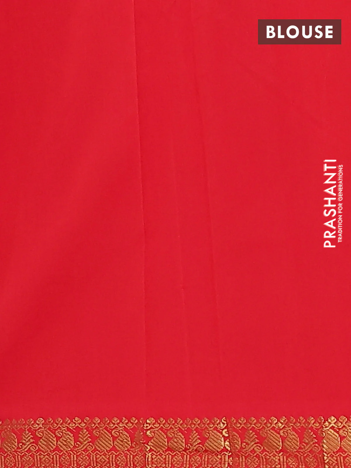 Semi silk cotton saree dual shade of peacock blue and red with plain body and zari woven border - Image 4