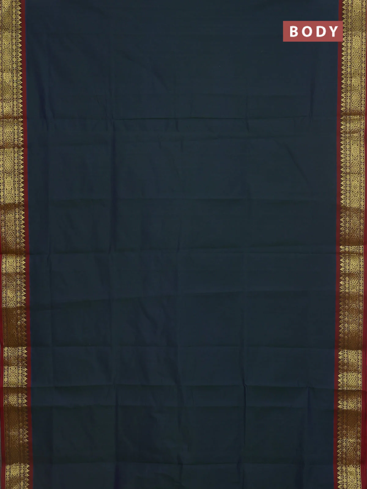 Semi silk cotton saree dual shade of sap green and pink with plain body and zari woven border - Image 2
