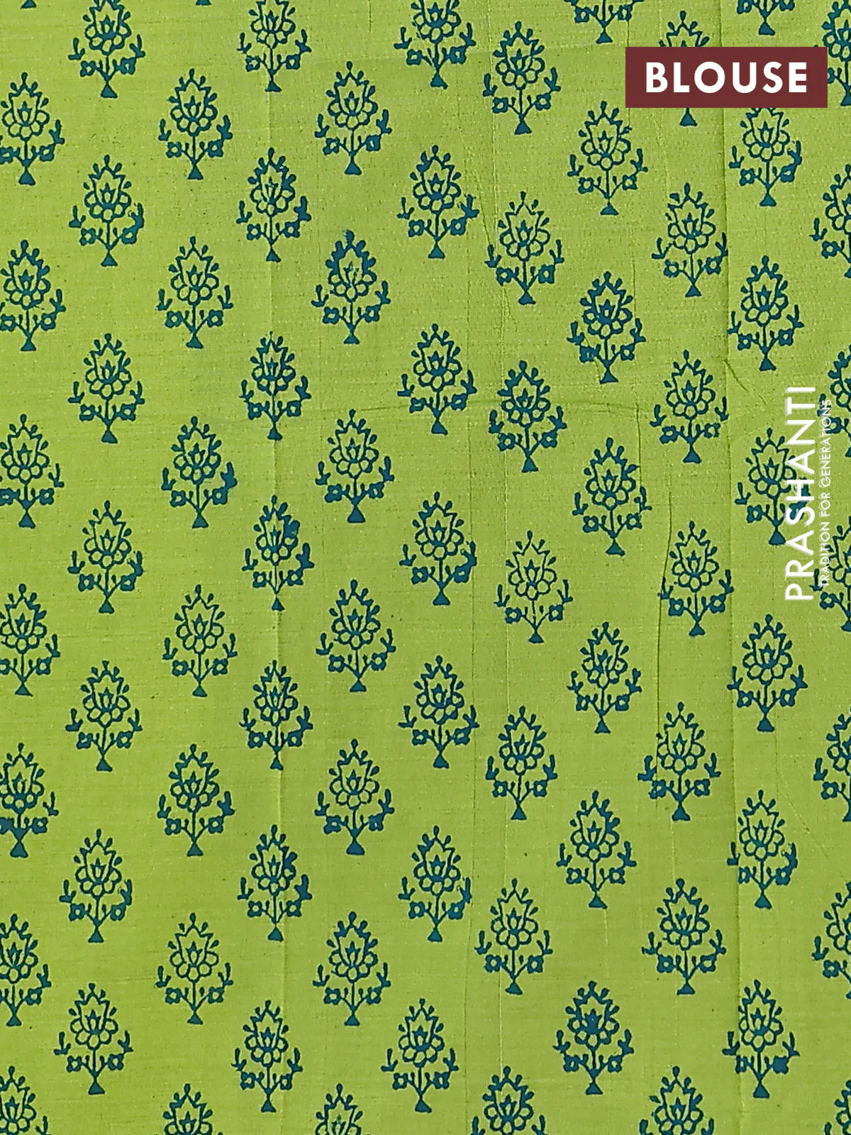 Semi silk cotton saree peacock blue and light green with embroidery buttas in borderless style - Image 4