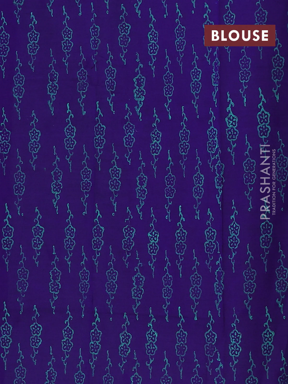 Semi silk cotton saree teal green with embroidery buttas in borderless style - Image 4