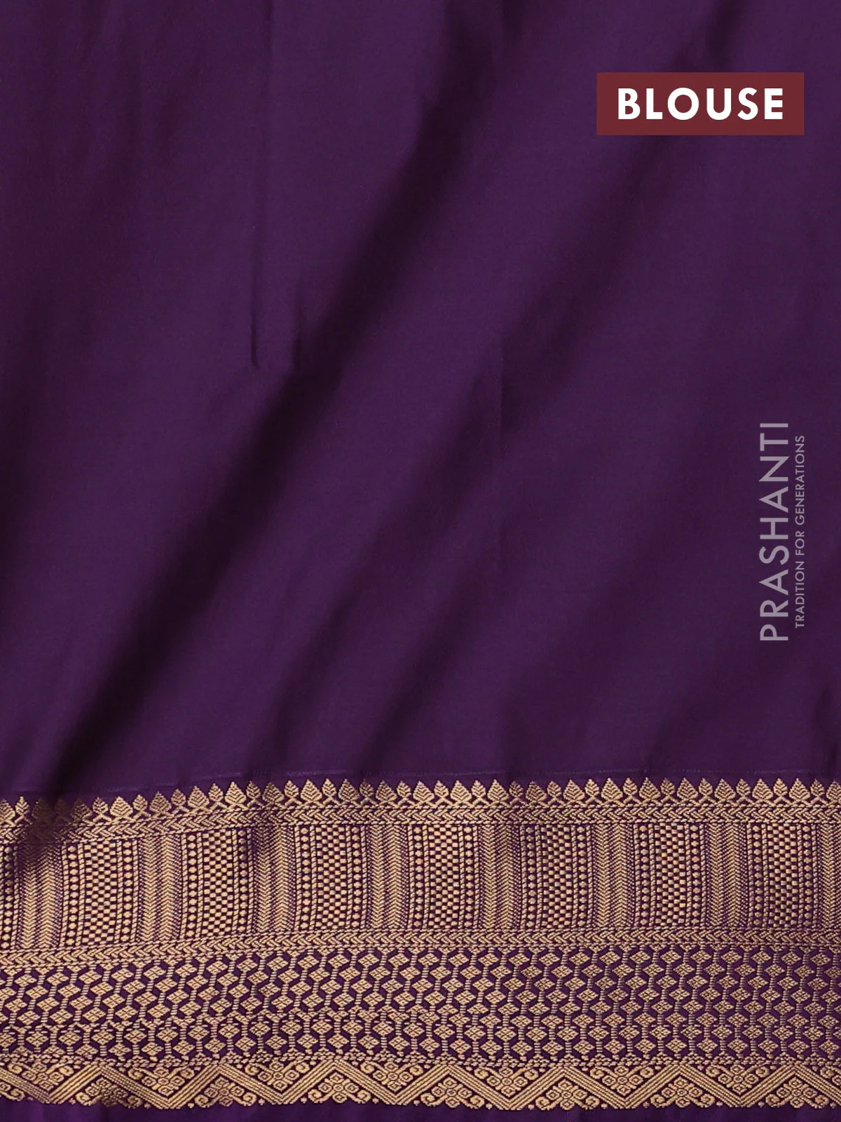Semi soft silk saree dark mustard and purple witrh zari woven buttas and zari woven border - Image 3