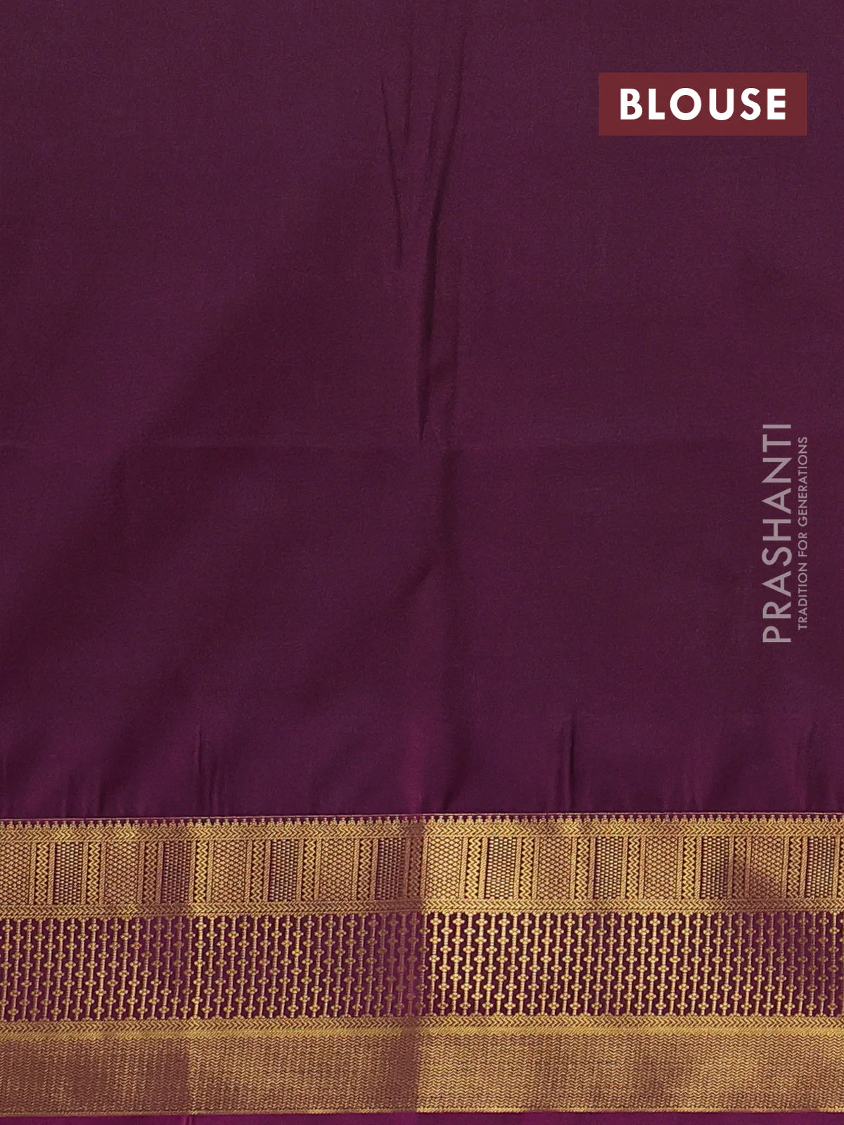 Semi soft silk saree deep jamun and dark magenta pink with allover zari woven buttas and zari woven korvai border - Image 3