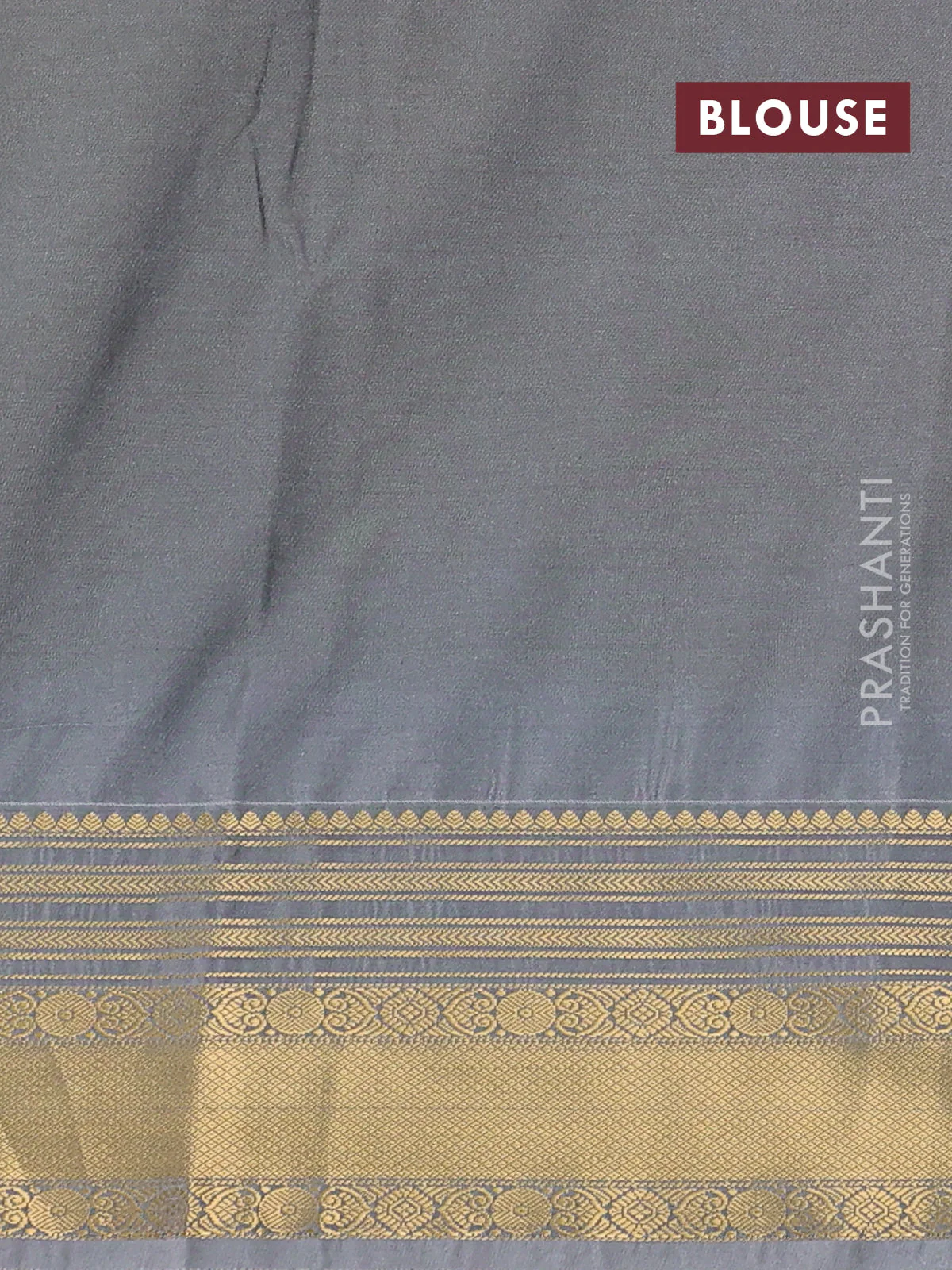 Semi soft silk saree green and grey with allover zari weaves & buttas and zari woven border - Image 3